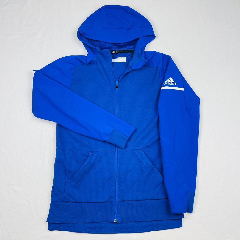 Adidas Climalite Mens Full Zip Hoodie Royal Blue Athletic Jacket Small S